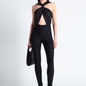 NWT The Andamane Crystal Embellished Cutout Jumpsuit - Size S - Black Catsuit
